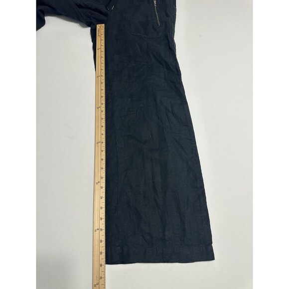 Athleta Women’s Cabo Linen Wide Leg Pants Black Size 2 Drawstring - Picture 11 of 13